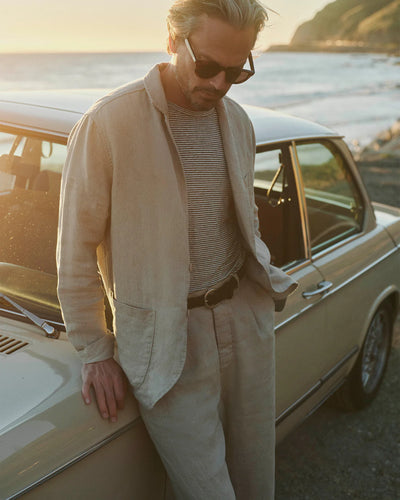 Alta Pleated Linen Trousers - Natural Twill