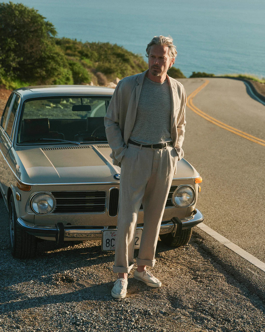 Alta Pleated Linen Trousers - Natural Twill