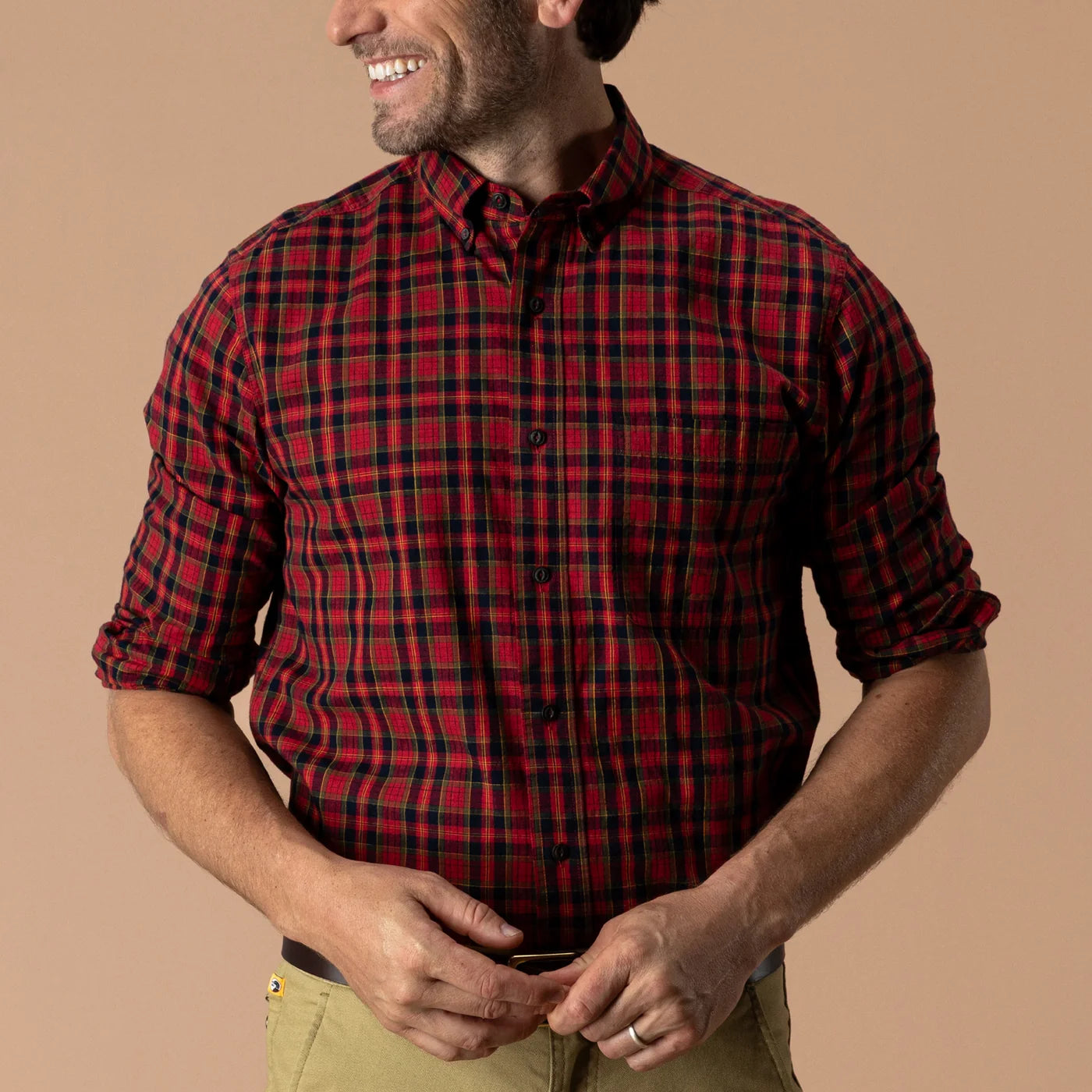 Cotton Slub Sport Shirt - Pomegranate