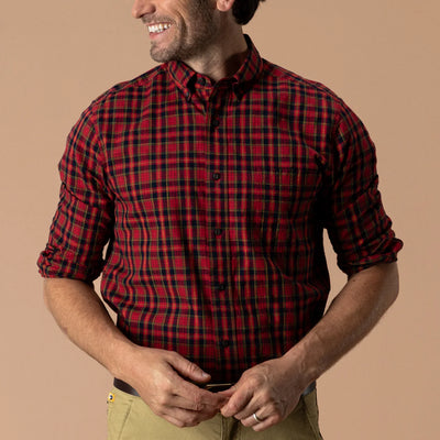 Cotton Slub Sport Shirt - Pomegranate