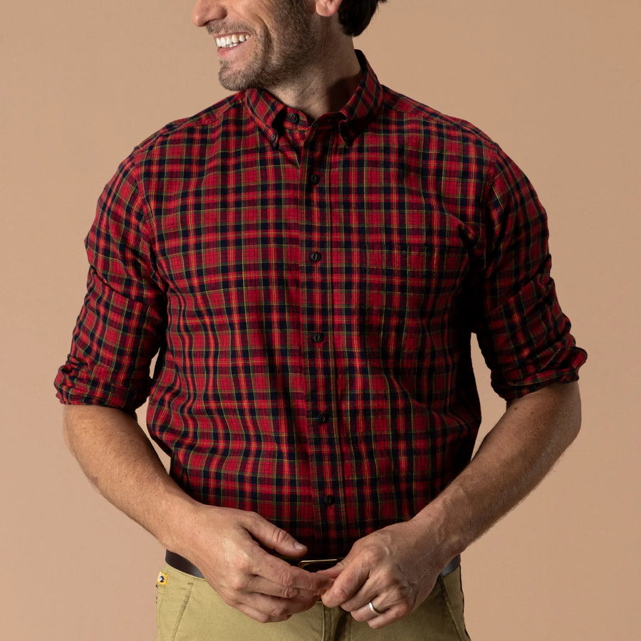 Cotton Slub Sport Shirt - Pomegranate