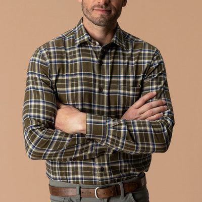 Flannel Sport Shirt - Dark Olive