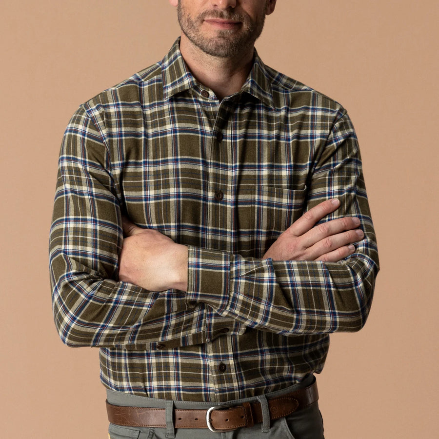 Flannel Sport Shirt - Dark Olive