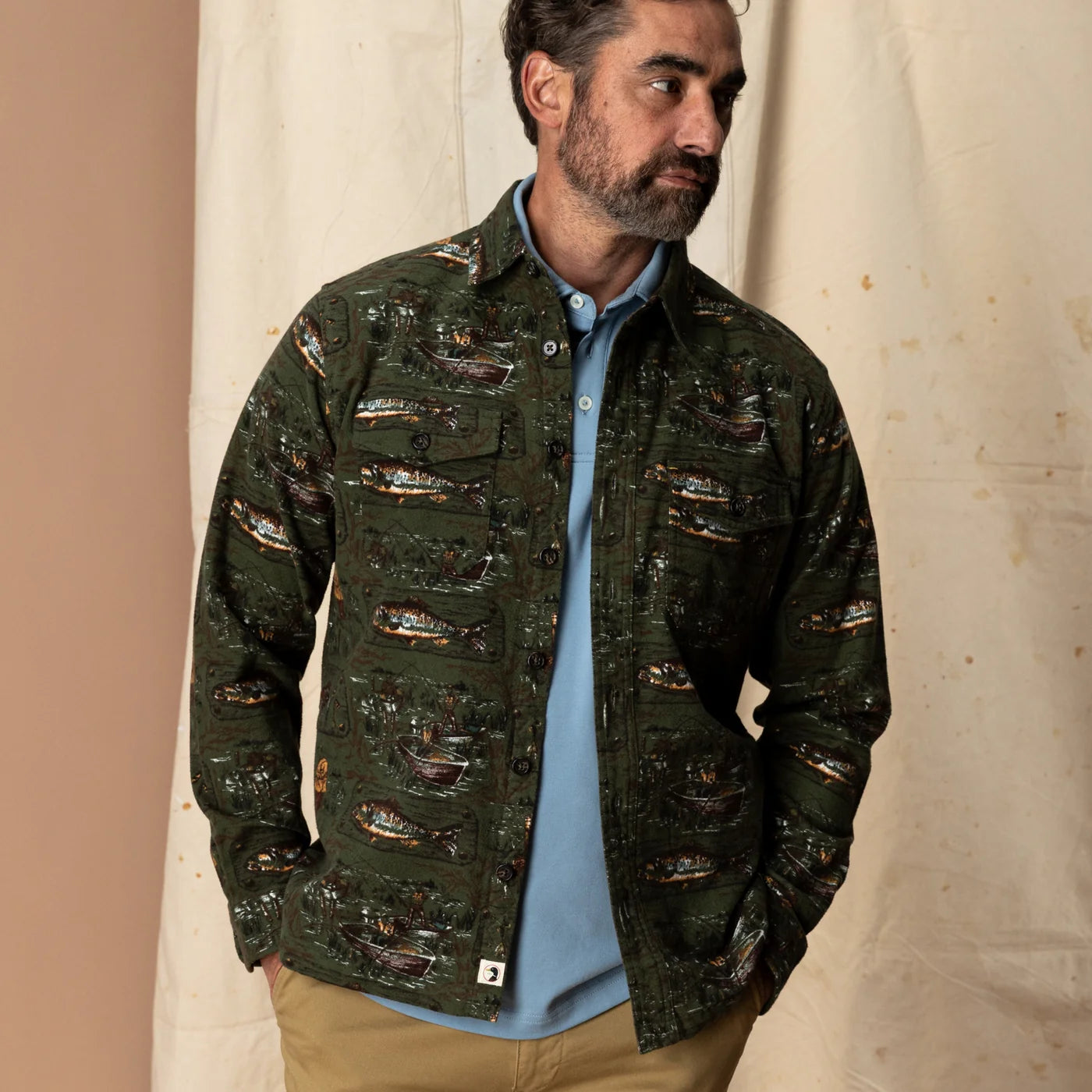 Slater Moleskin Overshirt - Dark Forest