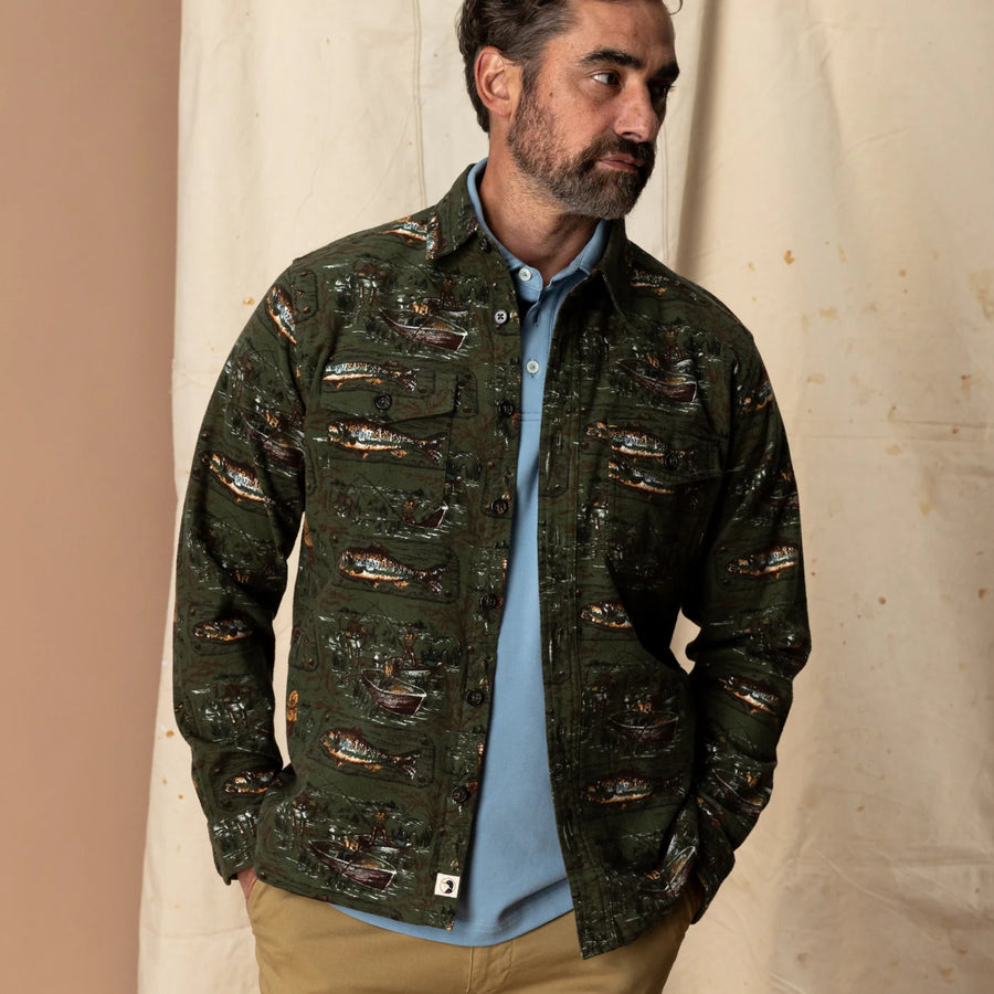 Slater Moleskin Overshirt - Dark Forest