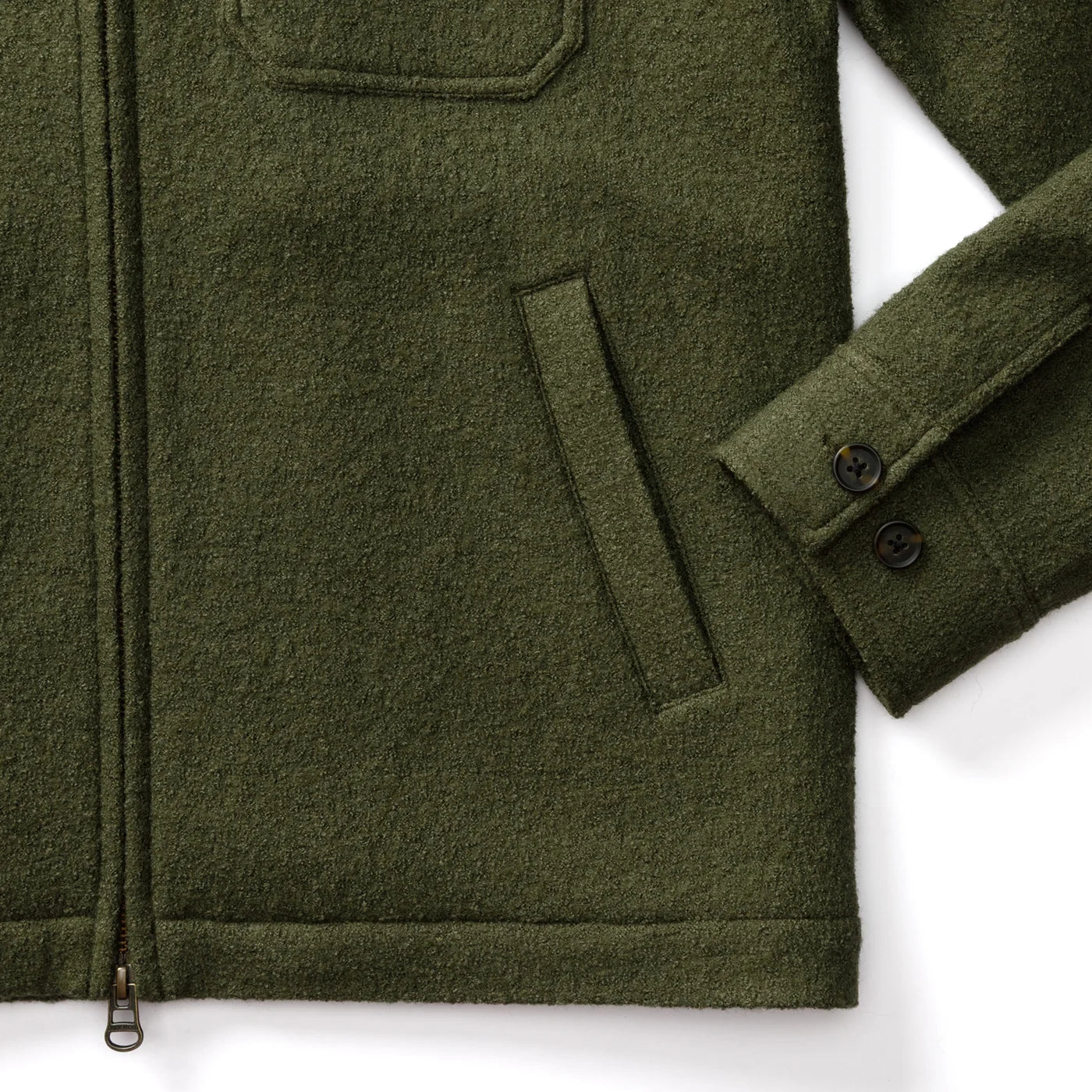 Boiled Wool Jacket - Dark Forest