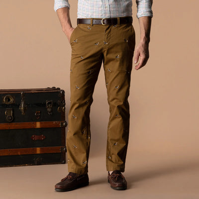 Classic Fit Gold School Critter Chino - Bronze Brown