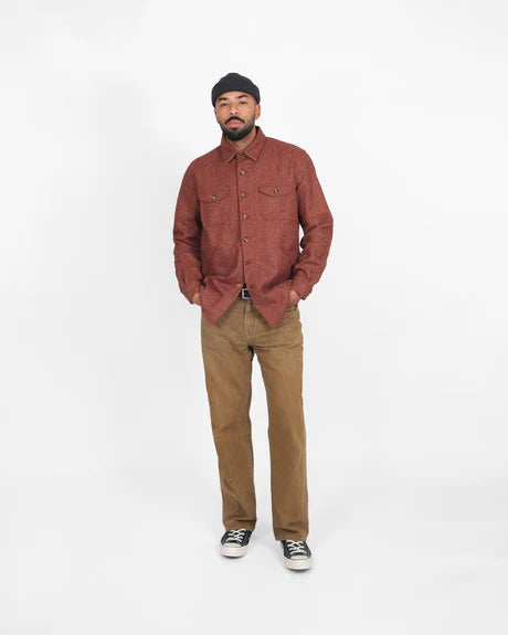 Crissman Over Shirt - Brick Herringbone