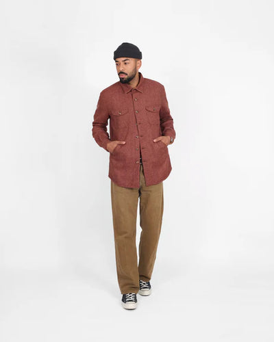 Crissman Over Shirt - Brick Herringbone