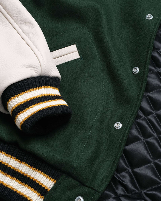 Varsity Jacket - Pine & Milk