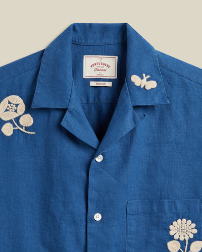 Embroidery Nature Ramie- Blue
