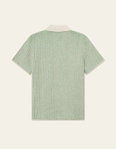 Easton Knitted Short Sleeve Shirt - Vintage Green