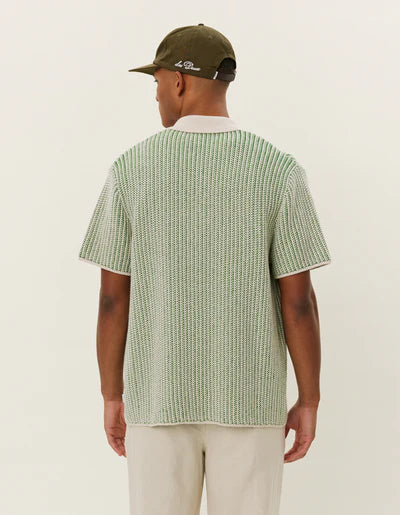 Easton Knitted Short Sleeve Shirt - Vintage Green