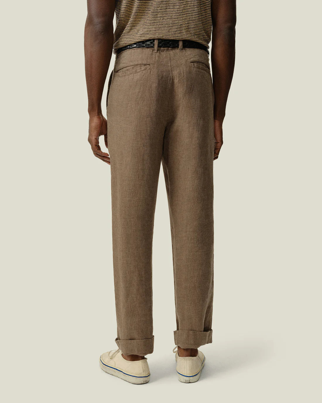 Alta Pleated Linen Trousers - Chai Twill