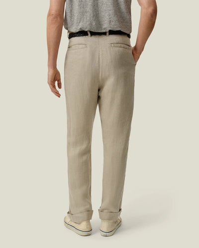 Alta Pleated Linen Trousers - Natural Twill