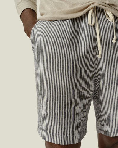 Bo Linen Drawstring Short - Lines