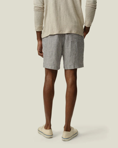 Bo Linen Drawstring Short - Lines