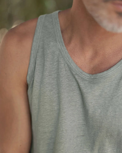 Knit Linen Tank Tee - Jade