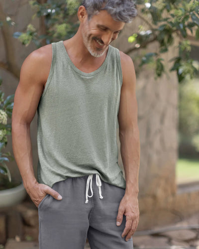 Knit Linen Tank Tee - Jade