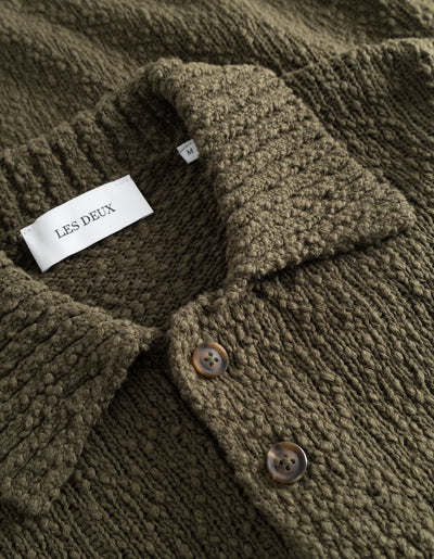 Errol Knit Cotton Rugby - Olive Night