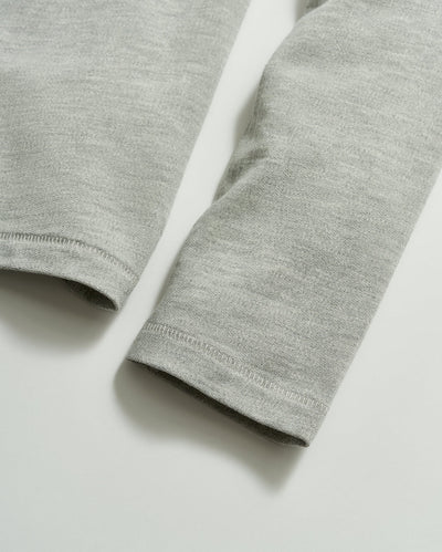 Long Sleeve Herringbone Polo - Light Gray