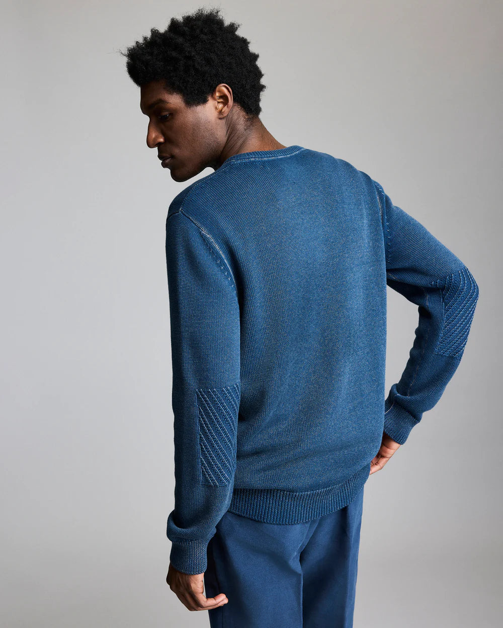 Garment-Dyed Henley Sweater - Tide Blue