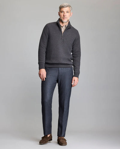 Diamond Quilt Half Zip - Black