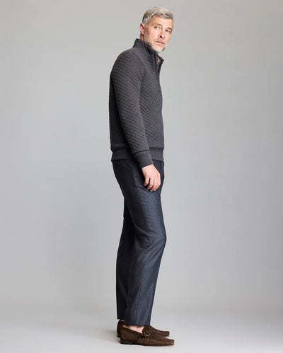 Diamond Quilt Half Zip - Black