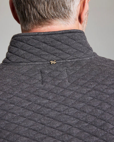 Diamond Quilt Half Zip - Black
