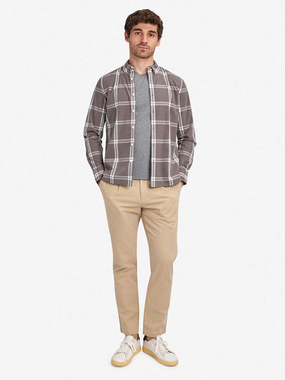 Fulton Check Shirt - Forged Iron & White