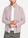 Fulton Stripe Oxford Shirt - Burgundy & White Stripe
