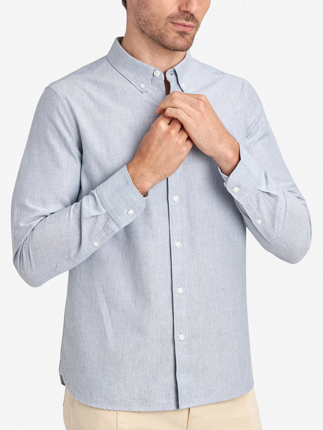 Fulton Heather Oxford Shirt - Light Blue Heather