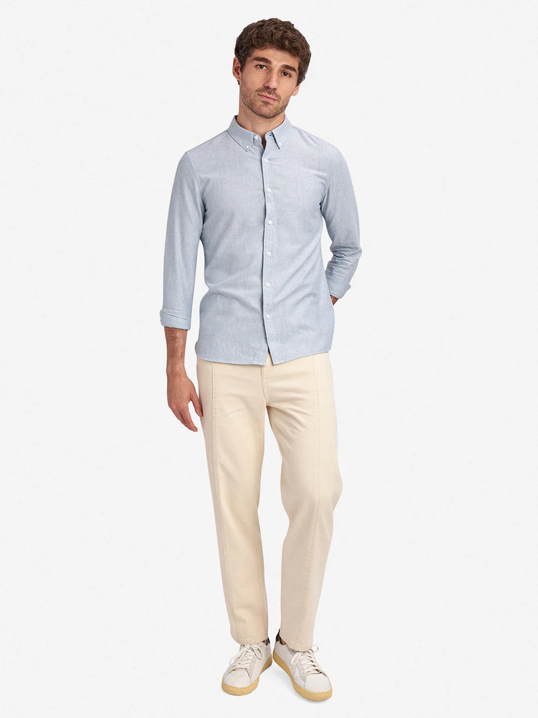 Fulton Heather Oxford Shirt - Light Blue Heather