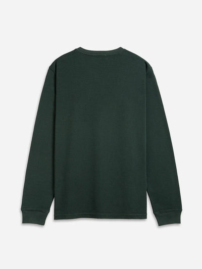 Court Waffle Henley - Dark Green