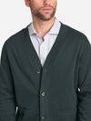 Byron Pique Knit Cardigan - Dark Green