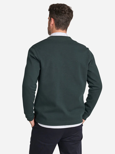 Byron Pique Knit Cardigan - Dark Green