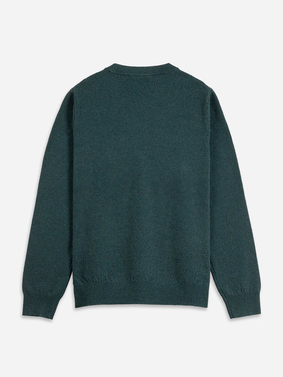 Dante Crew Jacquard Sweater - Pine Heather