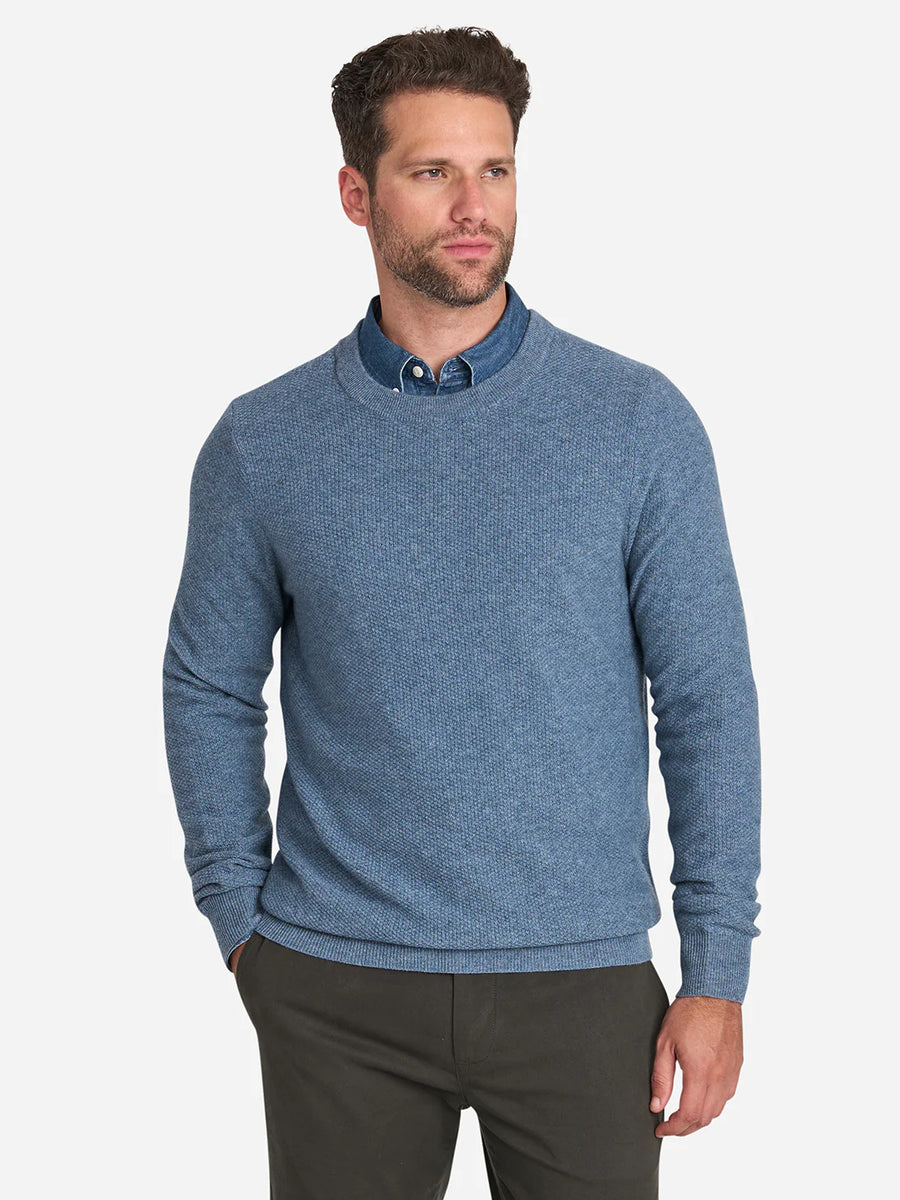 Dante Crew Jacquard Sweater - China Blue