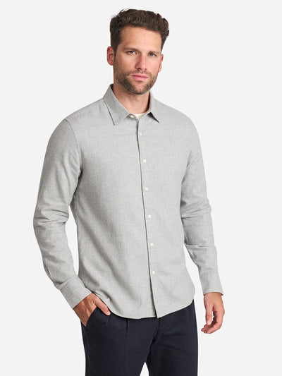 Arik Flannel Dobby Shirt - Light Grey