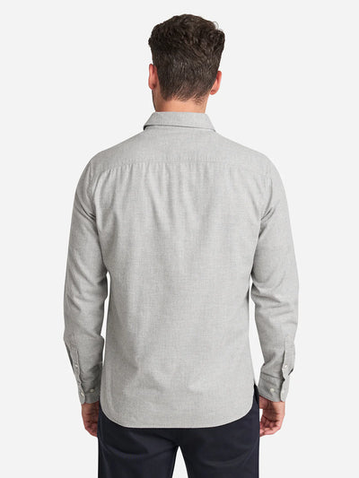 Arik Flannel Dobby Shirt - Light Grey