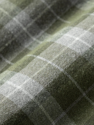 Fulton Flannel Check Shirt - Light Grey & Peat