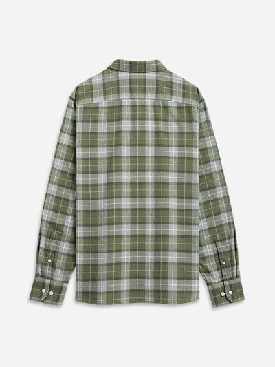 Fulton Flannel Check Shirt - Light Grey & Peat
