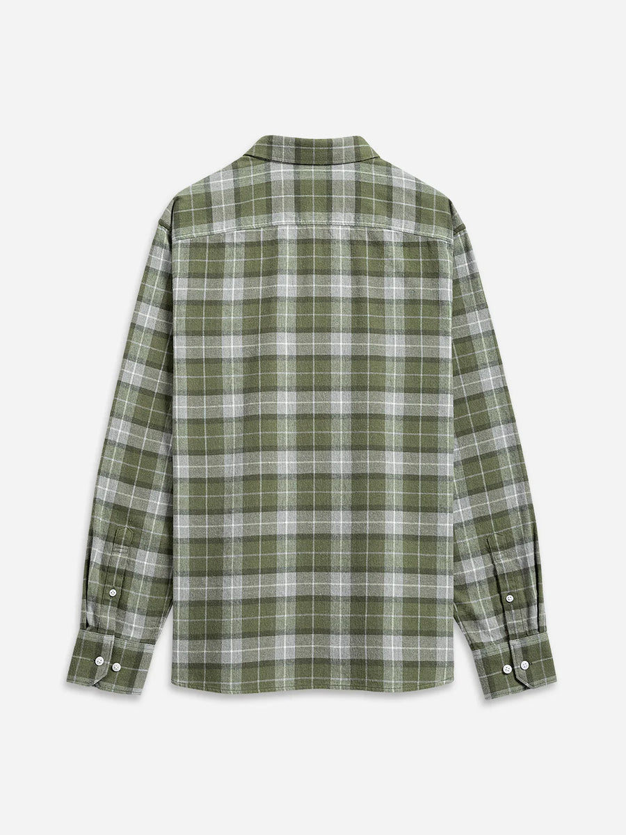 Fulton Flannel Check Shirt - Light Grey & Peat