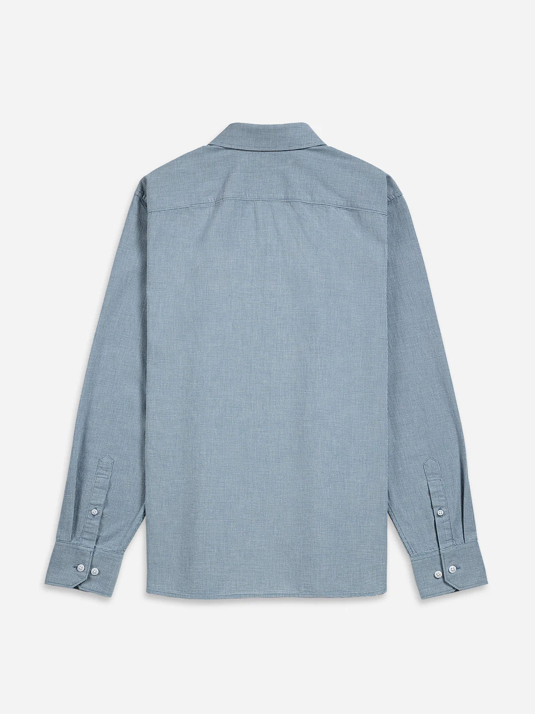 Arik Houndstooth Shirt - Mid Blue & Bright White