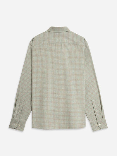 Arik Heather Gridcheck Shirt - Olive & Rosy Brown