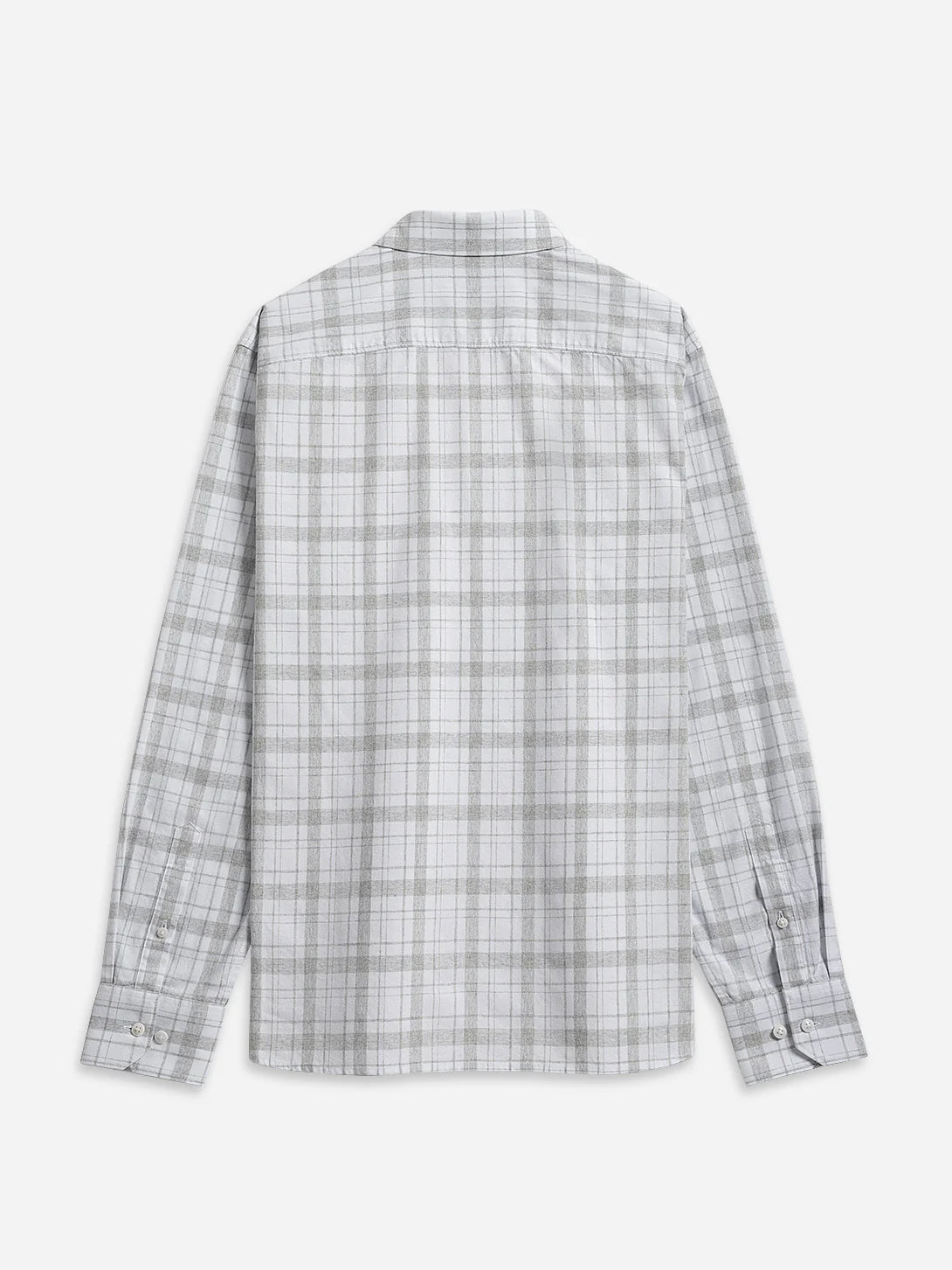 Adrian Heather Check Shirt - Off White & Light Gray