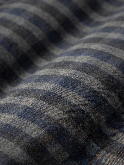 Adrian Gingham Check Shirt - Dark Charcoal Heather