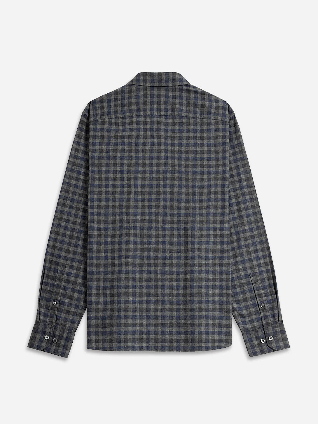 Adrian Gingham Check Shirt - Dark Charcoal Heather