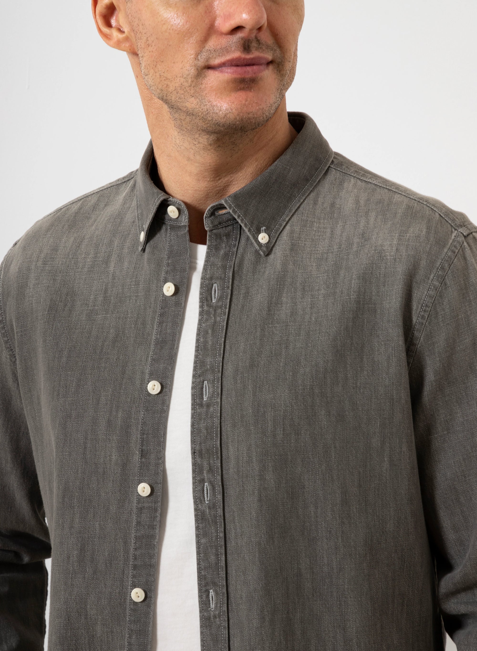 Fulton Denim Shirt - Light Grey Denim