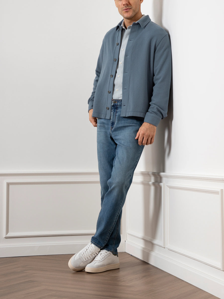 Beacon Waffle Long Sleeve Shirt - Citadel Blue